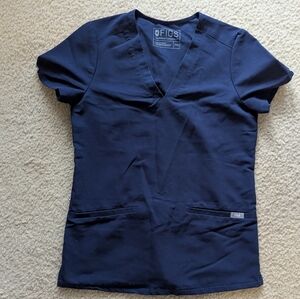 Figs Women's Navy Blue Short Sleeve Top